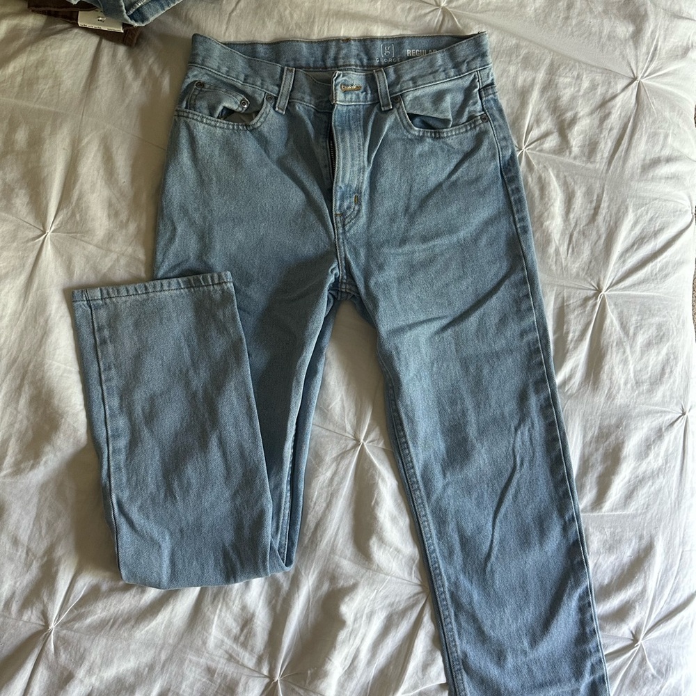 Denim straight leg jeans